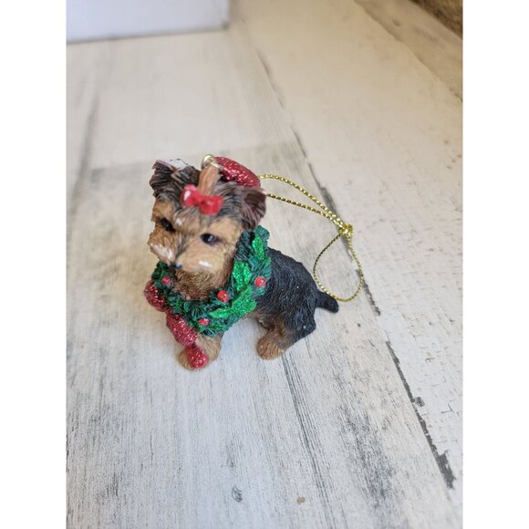 Yorkshire dog puppy ornament Xmas tree - Picture 9 of 10
